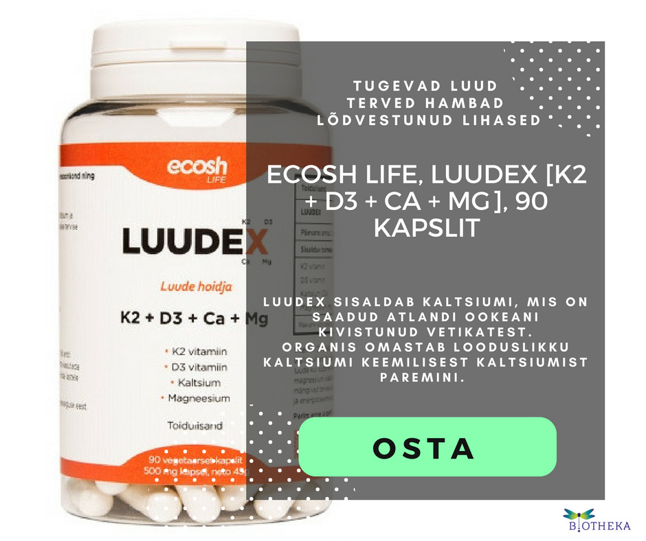 Biotheka_Ecosh Life, LUUDEX [K2 + D3 + CA + MG], 90 kapslit